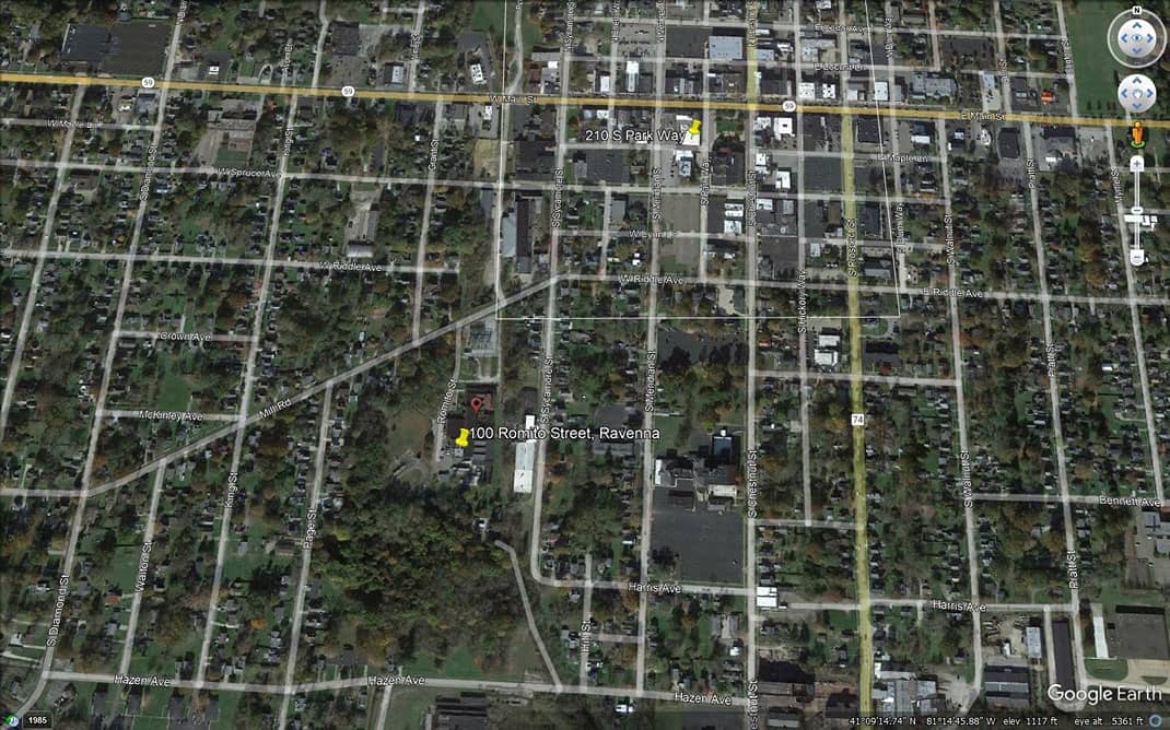 Google earth image of property